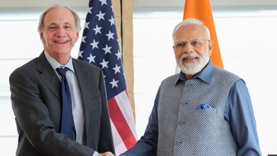 Prime Minister Narendra Modi's meet with investor Ray Dalio during US State visit. (Twitter/@narendramodi) Prime Minister Narendra Modi's meet with investor Ray Dalio during US State visit. (Twitter/@narendramodi)