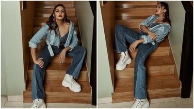 Huma Qureshi is an absolute fashionista. The actor knows how to slay fashion goals like a diva with snippets from her fashion diaries on her Instagram profile on a regular basis. The actor is currently busy with the promotions of her upcoming film Tarla, based on the life of celebrity chef Tarla Dalal. Huma plays the titular character in the film. On Saturday, Huma shared a string of pictures from her promotion diaries. (Instagram/@iamhumaq) Huma Qureshi is an absolute fashionista. The actor knows how to slay fashion goals like a diva with snippets from her fashion diaries on her Instagram profile on a regular basis. The actor is currently busy with the promotions of her upcoming film Tarla, based on the life of celebrity chef Tarla Dalal. Huma plays the titular character in the film. On Saturday, Huma shared a string of pictures from her promotion diaries. (Instagram/@iamhumaq)
