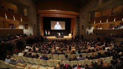 PM Modi at Ronald Reagan building and International Trade Centre. (Twitter/Narendra Modi) PM Modi at Ronald Reagan building and International Trade Centre. (Twitter/Narendra Modi)
