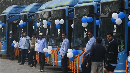 The 200 buses are part of the first batch of 1,500 buses, which the government said it will add to the public fleet by year-end. (HT Archive)