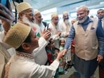 Prime Minister Narendra Modi receives warm welcome by members of the Indian community, in Cairo on Saturday. Prime Minister Narendra Modi receives warm welcome by members of the Indian community, in Cairo on Saturday.
