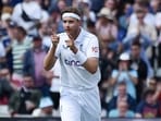 Stuart Broad celebrates after taking the wicket of Australia's Scott Boland during day five of the first Ashes Test Stuart Broad celebrates after taking the wicket of Australia's Scott Boland during day five of the first Ashes Test