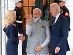 PM Modi along with President Joe Biden and First Lady Jill Biden