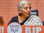 Union Finance Minister Nirmala Sitharaman addresses a press conference at BJP headquarters, in New Delhi, Sunday, June 25, 2023. (PTI) Union Finance Minister Nirmala Sitharaman addresses a press conference at BJP headquarters, in New Delhi, Sunday, June 25, 2023. (PTI)