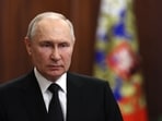 Russia�s President Vladimir Putin delivers a video address, on June 24, 2023, as Wagner fighters stage rebellion. 