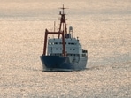 Polar Prince, one of the ships that participated in the search for the OceanGate Expeditions submersible which was carrying five people to explore the wreck of the sunken Titanic, arrives at the port of St. John's, following the news of the vehicle's implosion, in Newfoundland, Canada.