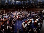 PM Narendra Modi gets a standing ovation from the US Congress on July 22.
