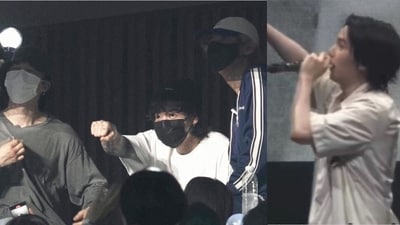 BTS' Jimin, V and Jungkook attended Suga's Seoul show. BTS' Jimin, V and Jungkook attended Suga's Seoul show.