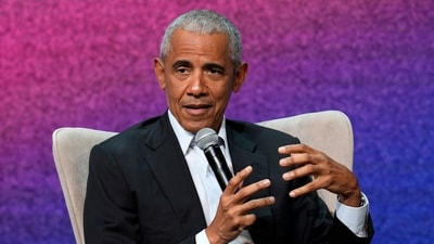 Former U.S. president Barack Obama speaks during a discussion at the Stavros Niarchos Foundation Cultural Center (SNFCC), in Athens, Greece, Thursday, June 22, 2023. Obama is visiting Athens to speak at the SNF Nostos Conference focused on how to strengthen democratic culture and the importance of investing in the next generation of leaders. (AP) Former U.S. president Barack Obama speaks during a discussion at the Stavros Niarchos Foundation Cultural Center (SNFCC), in Athens, Greece, Thursday, June 22, 2023. Obama is visiting Athens to speak at the SNF Nostos Conference focused on how to strengthen democratic culture and the importance of investing in the next generation of leaders. (AP)