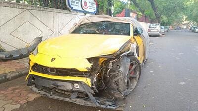 Police have taken the driver of the car into custody, though he has not been arrested yet. (HT Photo) Police have taken the driver of the car into custody, though he has not been arrested yet. (HT Photo)