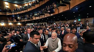 Prime Minister Narendra Modi at the US-India Strategic Partnership Forum (USISPF) event at Kennedy Centre in Washington DC, on Friday. (ANI) Prime Minister Narendra Modi at the US-India Strategic Partnership Forum (USISPF) event at Kennedy Centre in Washington DC, on Friday. (ANI)