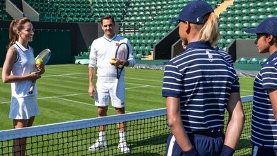 Princess of Wales Kate Middleton and eight-time Wimbledon singles champion Roger Federer (Twitter)