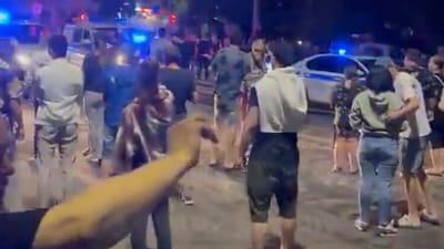 Rostov residents yell at Russian police. (Twitter) Rostov residents yell at Russian police. (Twitter)