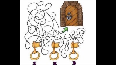 Brain Teaser: Among these three keys, only one can unlock the door. Can you tell which one it is? (Instagram/@opticalillusionss) Brain Teaser: Among these three keys, only one can unlock the door. Can you tell which one it is? (Instagram/@opticalillusionss)