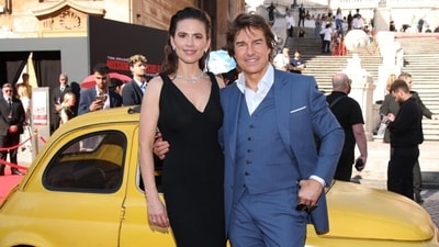 Tom Cruise and Hayley Atwell at the Mission Impossible: Dead Reckoning Part 1 premiere in Rome. Tom Cruise and Hayley Atwell at the Mission Impossible: Dead Reckoning Part 1 premiere in Rome.