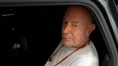 Arnon Milchan, a Hollywood producer and Israeli citizen, arrives at The Old Ship Hotel to provide testimony in Israeli Prime Minister Benjamin Netanyahu's trial, in Brighton. (REUTERS)