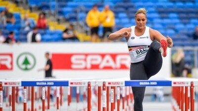 Jolien Boumkwo's run in the race saved her team in the competition. (Getty) Jolien Boumkwo's run in the race saved her team in the competition. (Getty)