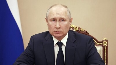 Russian President Vladimir Putin meets with the country's top security officials in Moscow on June 26. (AFP) Russian President Vladimir Putin meets with the country's top security officials in Moscow on June 26. (AFP)