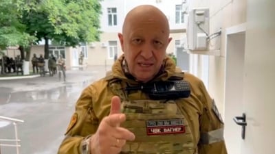 Yevgeny Prigozhin, the owner of the Wagner Group military company, records his video addresses in Rostov-on-Don in Russia on Saturday, June 24, 2023. (Prigozhin Press Service via AP) Yevgeny Prigozhin, the owner of the Wagner Group military company, records his video addresses in Rostov-on-Don in Russia on Saturday, June 24, 2023. (Prigozhin Press Service via AP)