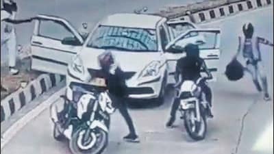 The CCTV footage of Saturday’s robbery emerged on Monday, and was shared widely on social media. The CCTV footage of Saturday’s robbery emerged on Monday, and was shared widely on social media.