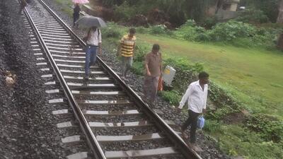 The freight train, which stalled at 8.40am, was cleared at about 10am by a second engine that was sent to Badlapur, Central Railway later said in a post (HT Photo)