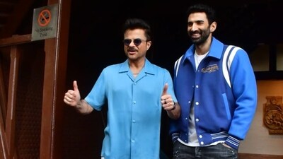 Anil Kapoor essays the negative role of Shailendra Rungta, while Aditya plays the lead role of former intelligence guy Shaan Sengupta in the upcoming series. The actors twinned in blue as they promoted the show, which also features Sobhita Dhulipala, Tillotama Shome, Saswata Chatterjee, and Ravi Behl. Anil Kapoor essays the negative role of Shailendra Rungta, while Aditya plays the lead role of former intelligence guy Shaan Sengupta in the upcoming series. The actors twinned in blue as they promoted the show, which also features Sobhita Dhulipala, Tillotama Shome, Saswata Chatterjee, and Ravi Behl.