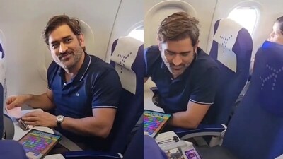 MS Dhoni was in for a pleasant gesture during his flight. (Screengrab) MS Dhoni was in for a pleasant gesture during his flight. (Screengrab)