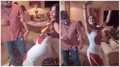 Malaika Arora dancing to Chaiyya Chaiyya at Arjun Kapoor's birthday party. Malaika Arora dancing to Chaiyya Chaiyya at Arjun Kapoor's birthday party.