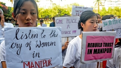 Members of the Assam Christian Forum and CRI-NEI organize a 'Solidarity Prayer' for Manipur demanding peace and justice for the citizens of Manipur at the Don Bosco School playground, in Guwahati on Saturday. (ANI) Members of the Assam Christian Forum and CRI-NEI organize a 'Solidarity Prayer' for Manipur demanding peace and justice for the citizens of Manipur at the Don Bosco School playground, in Guwahati on Saturday. (ANI)
