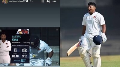Sarfaraz Khan's blockbuster reaction on Test snub had gone viral Sarfaraz Khan's blockbuster reaction on Test snub had gone viral