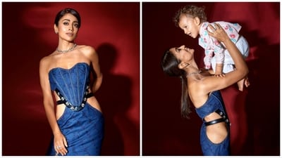 Shriya Saran has shared candid pics with her daughter. Shriya Saran has shared candid pics with her daughter.