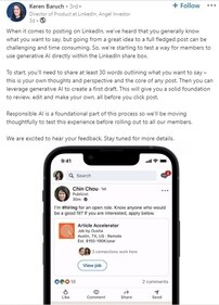 Keren Baruch's LinkedIn post.