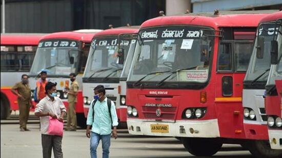 A 38-year-old woman was fined for pelting stones on a state-run bus near Munirabad in Karnataka’s Koppal district. (PTI)