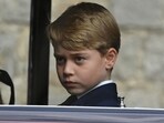 Prince George: Prince George of Wales is seen arriving at St George's Chapel.