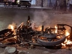 A gutted bike in Akola