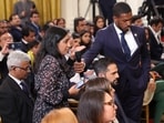 Wall Street Journal White House reporter Sabrina Siddiqui questions U.S. President Joe Biden and India's Prime Minister Narendra Modi during a joint press conference at the White House in Washington, U.S., June 22, 2023. 