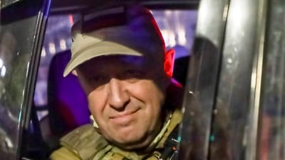 Yevgeny Prigozhin, the owner of the Wagner Group military company, looks out from a military vehicle on a street in Rostov-on-Don. (AP) Yevgeny Prigozhin, the owner of the Wagner Group military company, looks out from a military vehicle on a street in Rostov-on-Don. (AP)