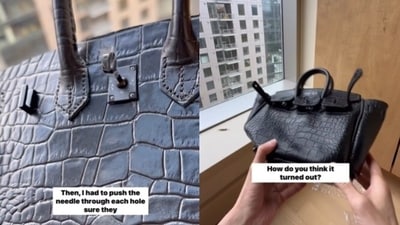 Man makes ‘Birkin' bag for girlfriend. (Instagram/@ Alexander Sway) Man makes ‘Birkin' bag for girlfriend. (Instagram/@ Alexander Sway)