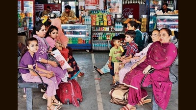Passengers waiting for a bus at the Amar Shaheed Sukhdev Interstate Bus Terminal due to a strike called by the contractual workers, in Ludhiana (HT PHOTO) Passengers waiting for a bus at the Amar Shaheed Sukhdev Interstate Bus Terminal due to a strike called by the contractual workers, in Ludhiana (HT PHOTO)