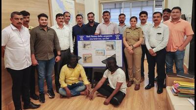 Pimpri-Chinchwad police apprehended two individuals on Sunday, who were allegedly planning to exact revenge the murder of Kishore Aware. (HT) Pimpri-Chinchwad police apprehended two individuals on Sunday, who were allegedly planning to exact revenge the murder of Kishore Aware. (HT)