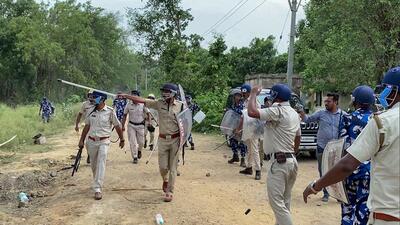 Police and paramilitary personnel at the site of violence in Birbhum last month. (ANI/File) Police and paramilitary personnel at the site of violence in Birbhum last month. (ANI/File)