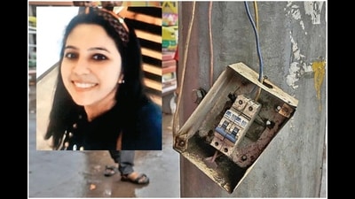 Sakshi Ahuja (inset) was electrocuted to death after coming in contact with a live wire. (Photo: Raj K Raj/HT) Sakshi Ahuja (inset) was electrocuted to death after coming in contact with a live wire. (Photo: Raj K Raj/HT)