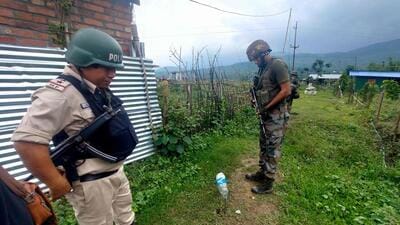 Security personnel patrol during a combing operation in Manipur. (AFP)