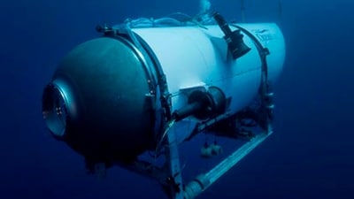 Titan submersible of the company called OceanGate. The submersible is a 21-foot vessel, designed to drive 4,000 meters under the sea’s surface. (AP) Titan submersible of the company called OceanGate. The submersible is a 21-foot vessel, designed to drive 4,000 meters under the sea’s surface. (AP)