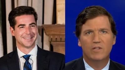 Jesse Watters (L) will take over Tucker Carlson’s (R) 8 pm weekday slot with the name ‘Jesse Watters Primetime’ broadcast (jessewatters/Instagram, tuckercarlsontonight/Instagram) Jesse Watters (L) will take over Tucker Carlson’s (R) 8 pm weekday slot with the name ‘Jesse Watters Primetime’ broadcast (jessewatters/Instagram, tuckercarlsontonight/Instagram)