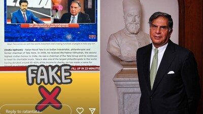 Ratan Tata shared this screenshot on Instagram dismissing a false claim about his association with cryptocurrency. (Instagram/@ratantata)