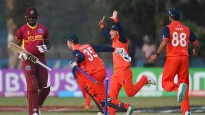 Netherlands players celebrate (ICC) Netherlands players celebrate (ICC)