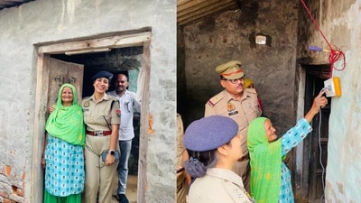 IPS Anukriti Sharma and her team at Noorjahan's house in Uttar Pradesh’s Bulandshahr. (Twitter/@ipsanukriti14) IPS Anukriti Sharma and her team at Noorjahan's house in Uttar Pradesh’s Bulandshahr. (Twitter/@ipsanukriti14)