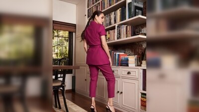Dia Mirza paired her elegant look with pointed black stilettoes and minimal gold jewellery. (Instagram/@diamirzaofficial) Dia Mirza paired her elegant look with pointed black stilettoes and minimal gold jewellery. (Instagram/@diamirzaofficial)