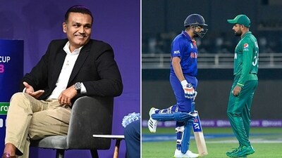 Virender Sehwag has added spice to the India vs Pakistan World Cup 2023 tie that will take place on October 15. (Getty Images) Virender Sehwag has added spice to the India vs Pakistan World Cup 2023 tie that will take place on October 15. (Getty Images)